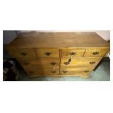 Wooden 9-Drawer Dresser w/ Brass Pulls
