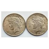 1923 & 1925 Peace Silver Dollars Set