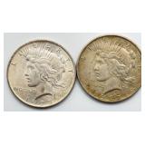 1923 & 1922-D Peace Silver Dollars