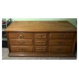 Wooden 8-Drawer Dresser w/Brass Handles