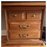 Wooden Chest w/ Brass Handles, 4 Drawers