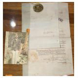 1944 KY Commission Signed by Keen Johnson w/ Photo