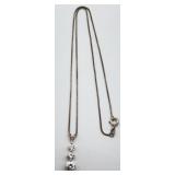 Sterling Necklace w/ Three-Stone Pendant