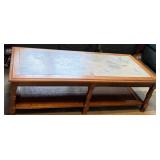 Rectangular Wood Coffee Table w/ Painted Top