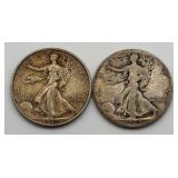 1939-S & 1942-S Walking Liberty Half Dollars Pair