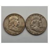 1950-D & 1961-D Franklin Half Dollars