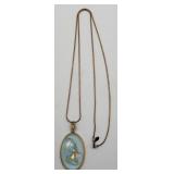 Sterling Pendant Necklace w/ Madonna & Child