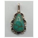 BBT Sterling Silver Turquoise Pendant