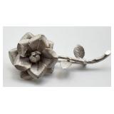Sterling Silver Rose Flower Brooch Pin 8g