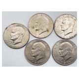 5pc 1971 Eisenhower One Dollars