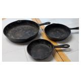 3 Cast Iron Skillets