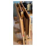 Wood TV Tray Set w/ Stand