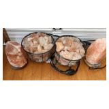 Himalayan Salt Rock Lamp w/ Rock Chunks Set