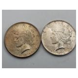1923 & 1925 Peace Silver Dollars