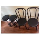 Two Bistro Chairs and Two Stools