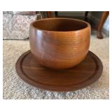 Hand-Turned Wood Bowl and Lazy Susan