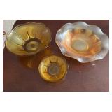 Three Scalloped Glass Bowls
