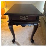 Dark Wood Side Table with Drawer