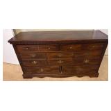 Wooden Dresser with Brass Pulls