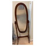 Wooden Cheval Oval Standing Mirror