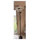 Metal Floor Lamp With Frosted Glass Shade