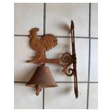 Cast Iron Rooster Wall-Mounted Bell
