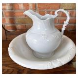 White Ironstone Pitcher and Bowl Set
