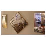 Mirrored Square Wall Clock and Mirrors