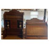 Wooden Spice Rack and Bread Box