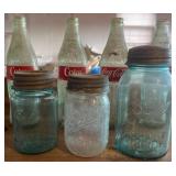 Ball Jars and Coca-Cola Bottles Set
