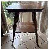 Wood Side Table with Claw Feet