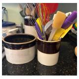 Two Ceramic Utensil Holders