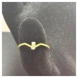 Gold Ring with Double Diamond Setting