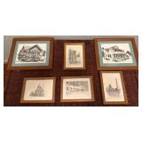 Framed Architectural Prints Set