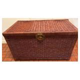 Wicker Storage Chest With Brass Latch