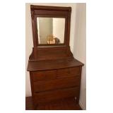 Wooden Dresser with Mirror