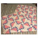 Handmade Pink and Blue Quilt