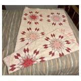 Red Star Pattern Quilt, 72ï¿½58