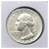 1945 WASH SILVER QUARTER - BU