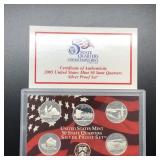 2005 STATE QUARTER SILVER PROOF SET