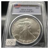 2005 SILVER EAGLE FIRST STRIKE PCGS GEM BU