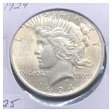 1924 SILVER PEACE DOLLAR