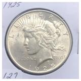 1925 SILVER PEACE DOLLAR