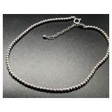 JORDAN STERLING BALL BEAD CHOKER - 11"