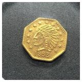 1853 GOLD TOKEN FRACTIONAL CALIFORNIA