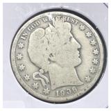 1906 BARBER HALF- SILVER
