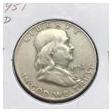 1951-D FRANKLIN HALF - SILVER