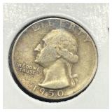 1950-S WASH SILVER QUARTER