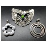 HAND CRAFTED PIN 2 1/2 X 2 1/2 PLUS PENDANT