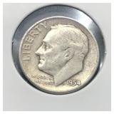 1954 ROOSEVELT SILVER DIME